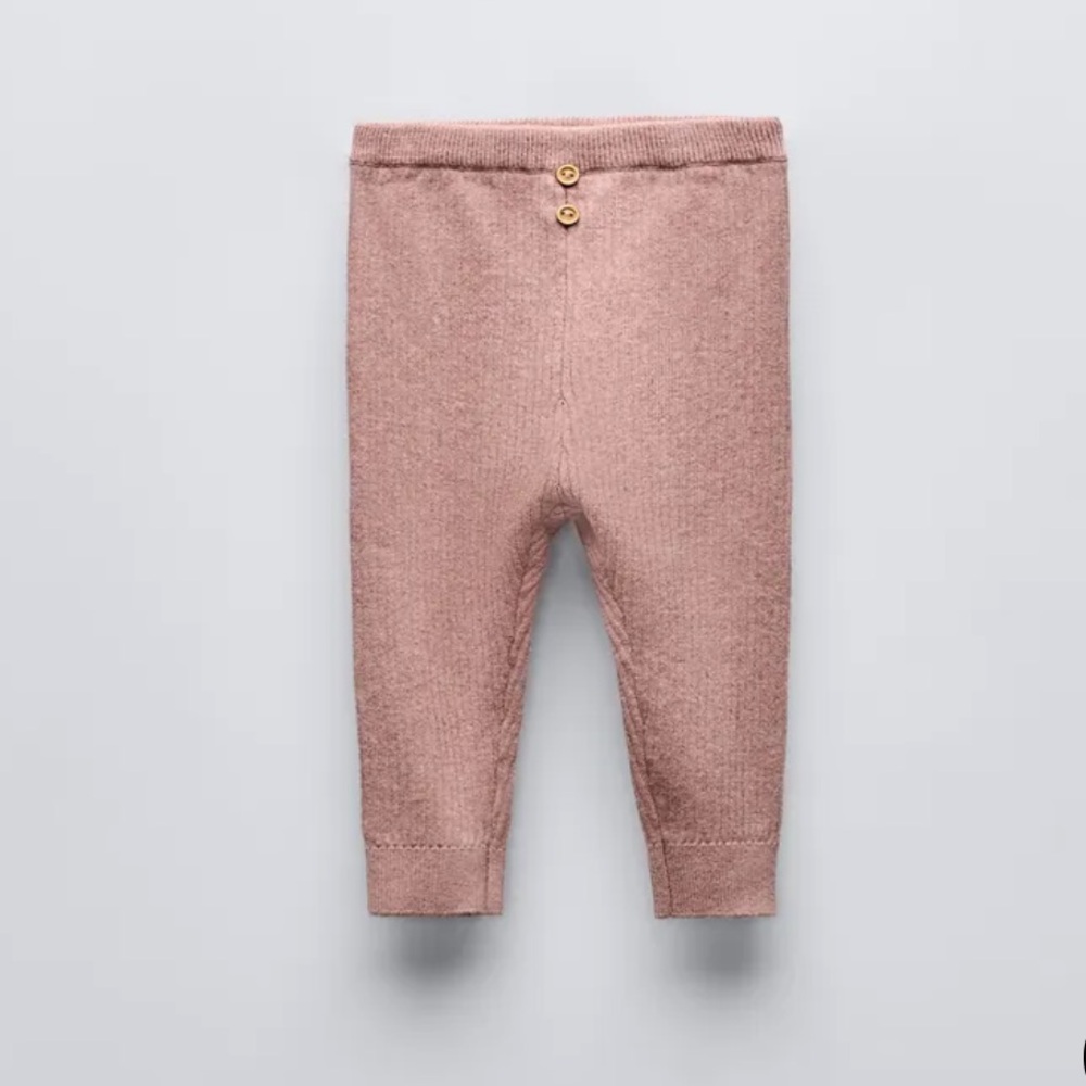 Zara Baby BUTTON RIBBED LEGGINGS